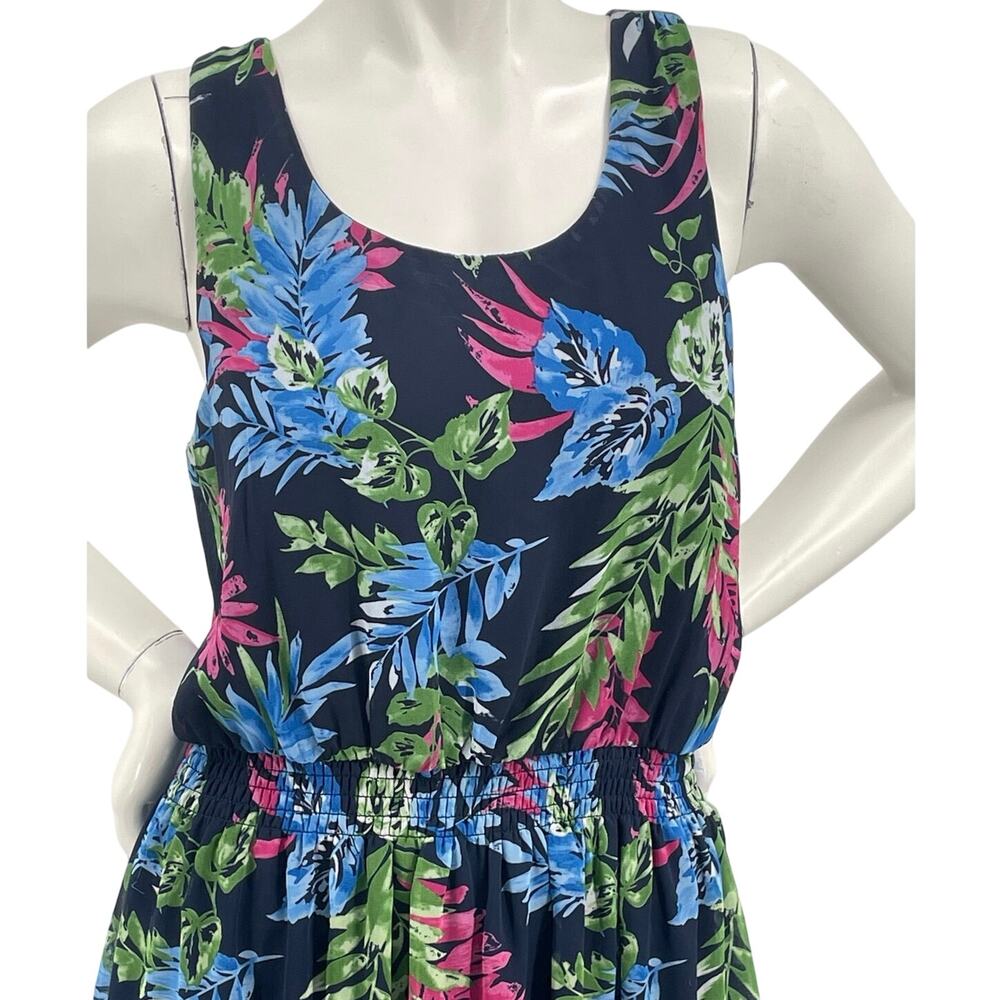 One Clothing Women Tropical Floral Sleeveless Fit Flare Maxi Dress Multi Color M